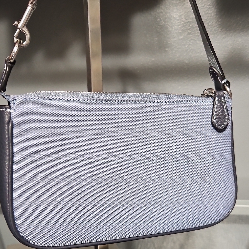 COACH NWT NOLITA 19 STAGE COACH SHAMBRAY Blue Mini with Signature Design - Picture 5 of 10